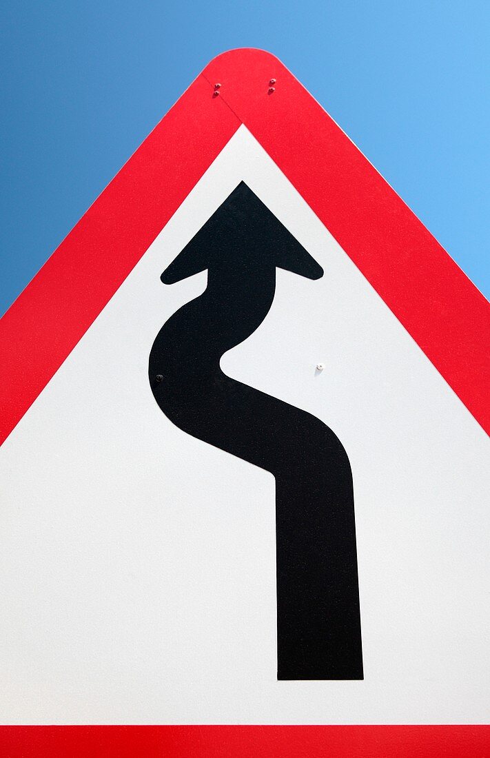 Bend in road sign