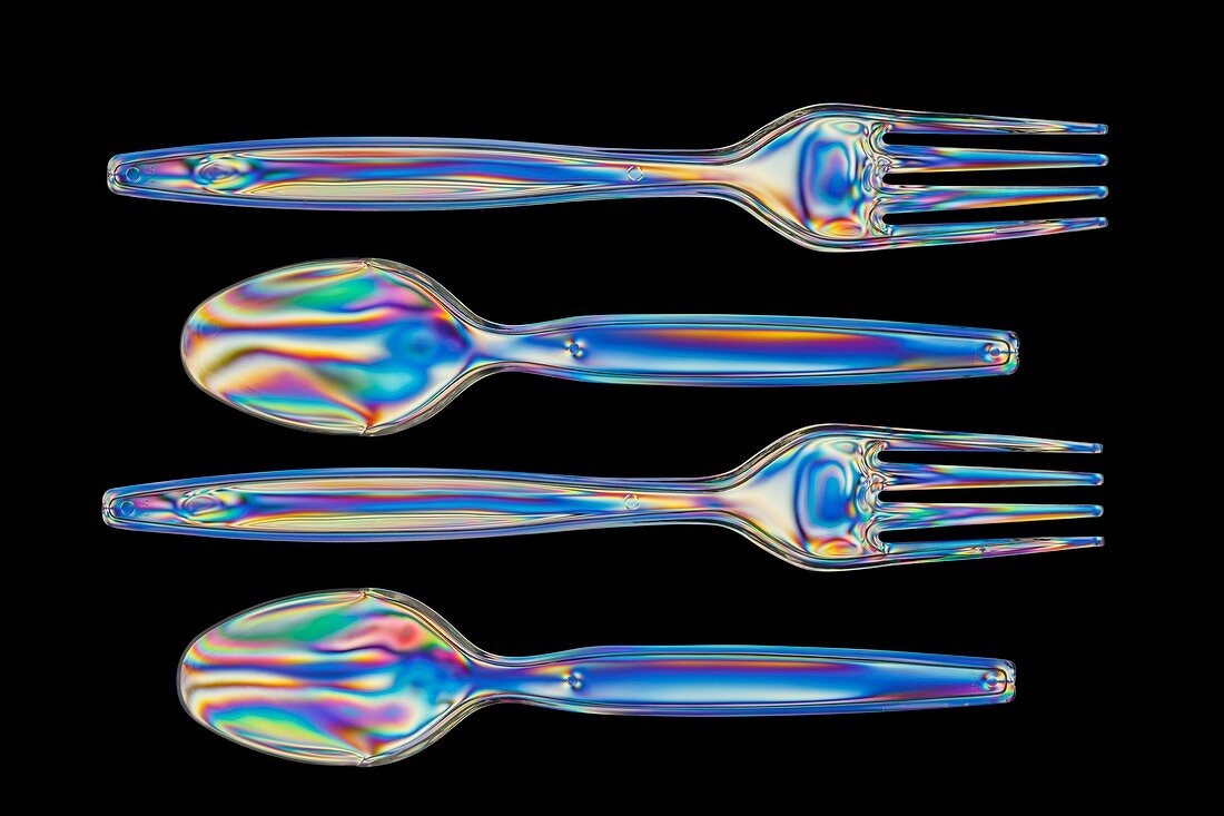 Photoelastic stress of forks and spoons