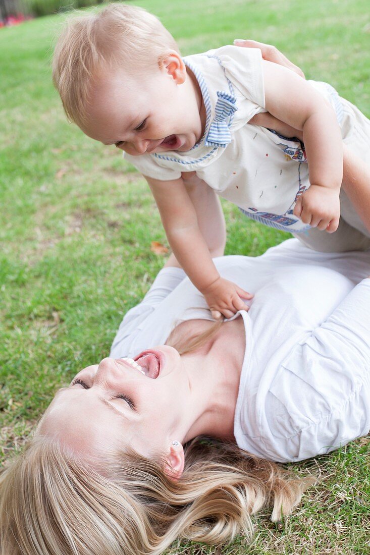 Mother and baby daughter