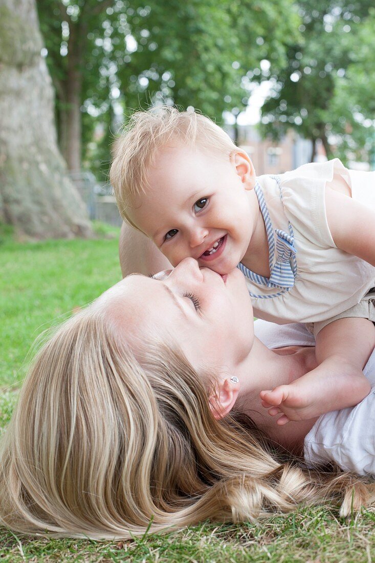 Mother and baby daughter