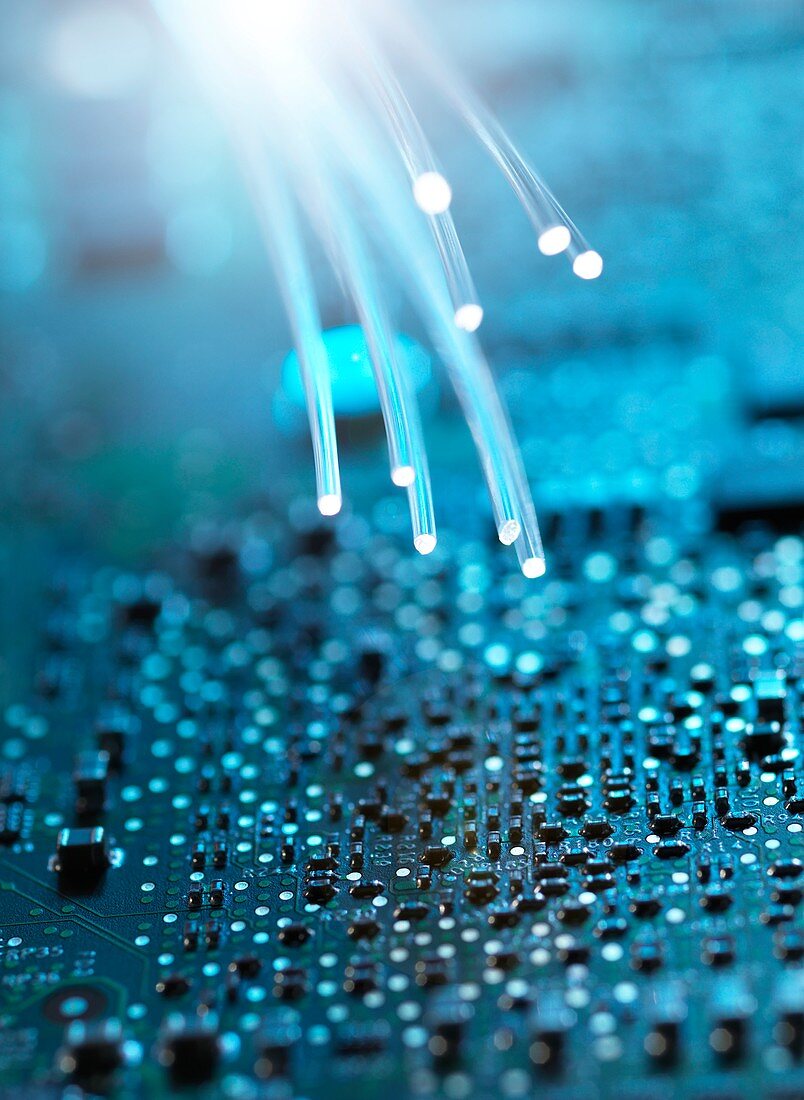 Fibre optics and circuit board