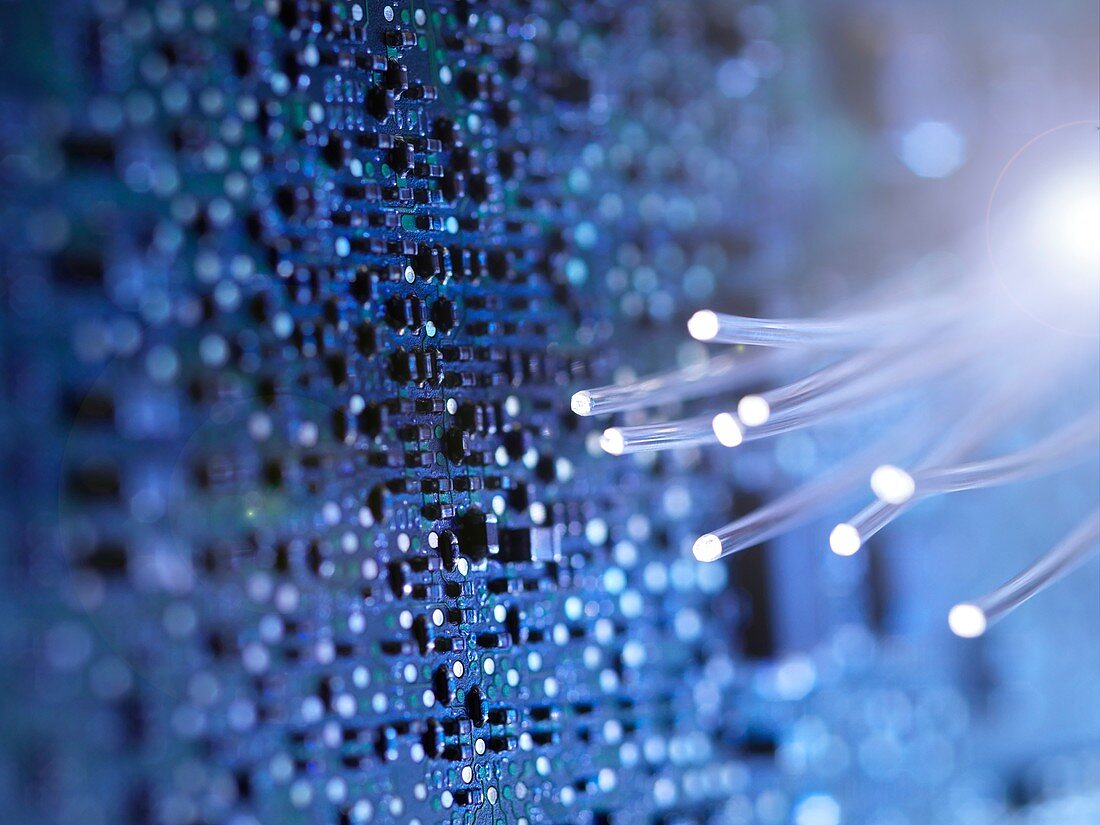 Fibre optics and circuit board