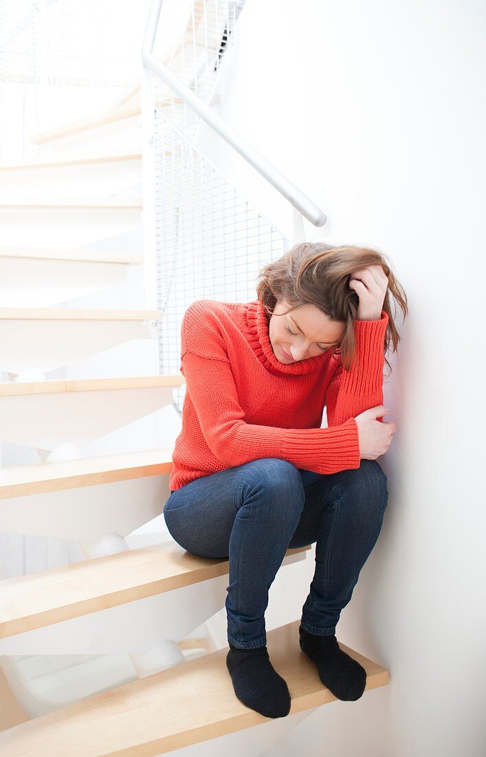 Woman on staircase