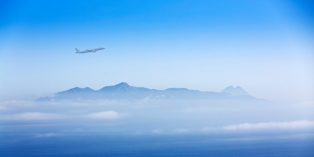 Aeroplane over mountains