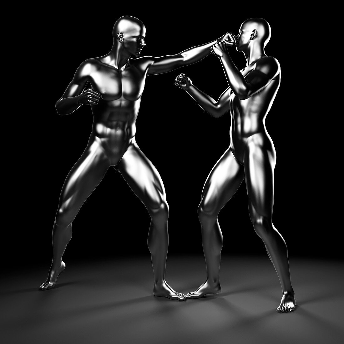 Two boxers fighting,artwork