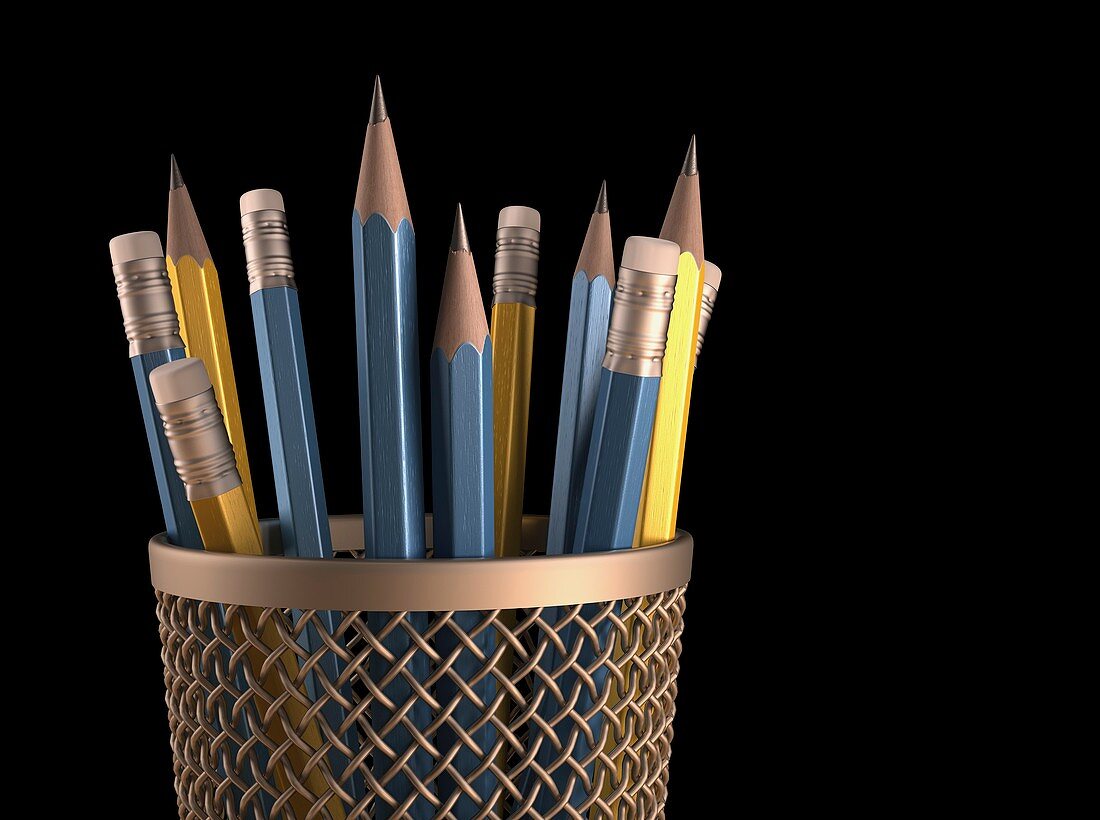 Pencils in a pot,artwork