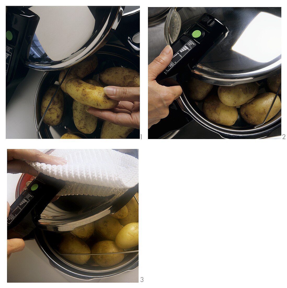 Cooking potatoes in steamer
