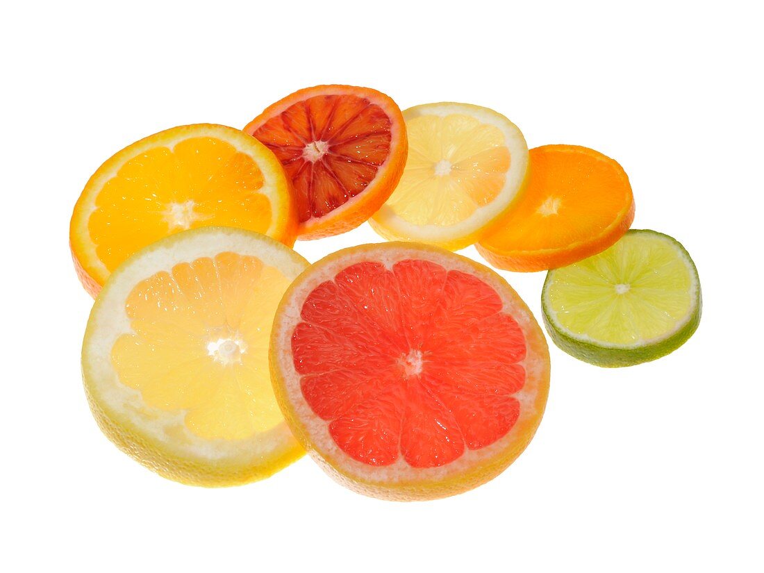 Slices of citrus fruit