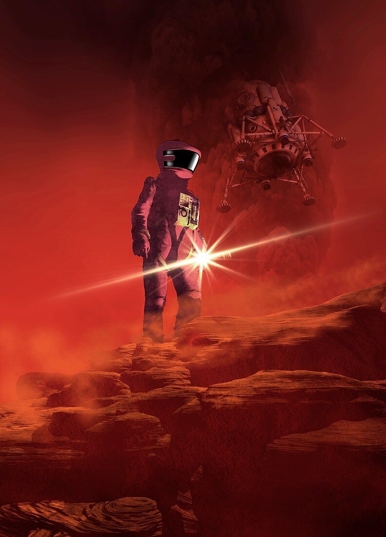 Astronaut exploring mars