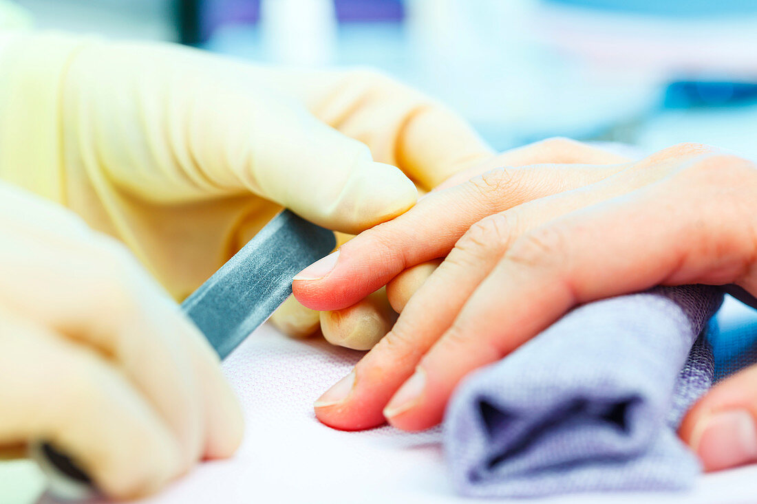 Person having a manicure