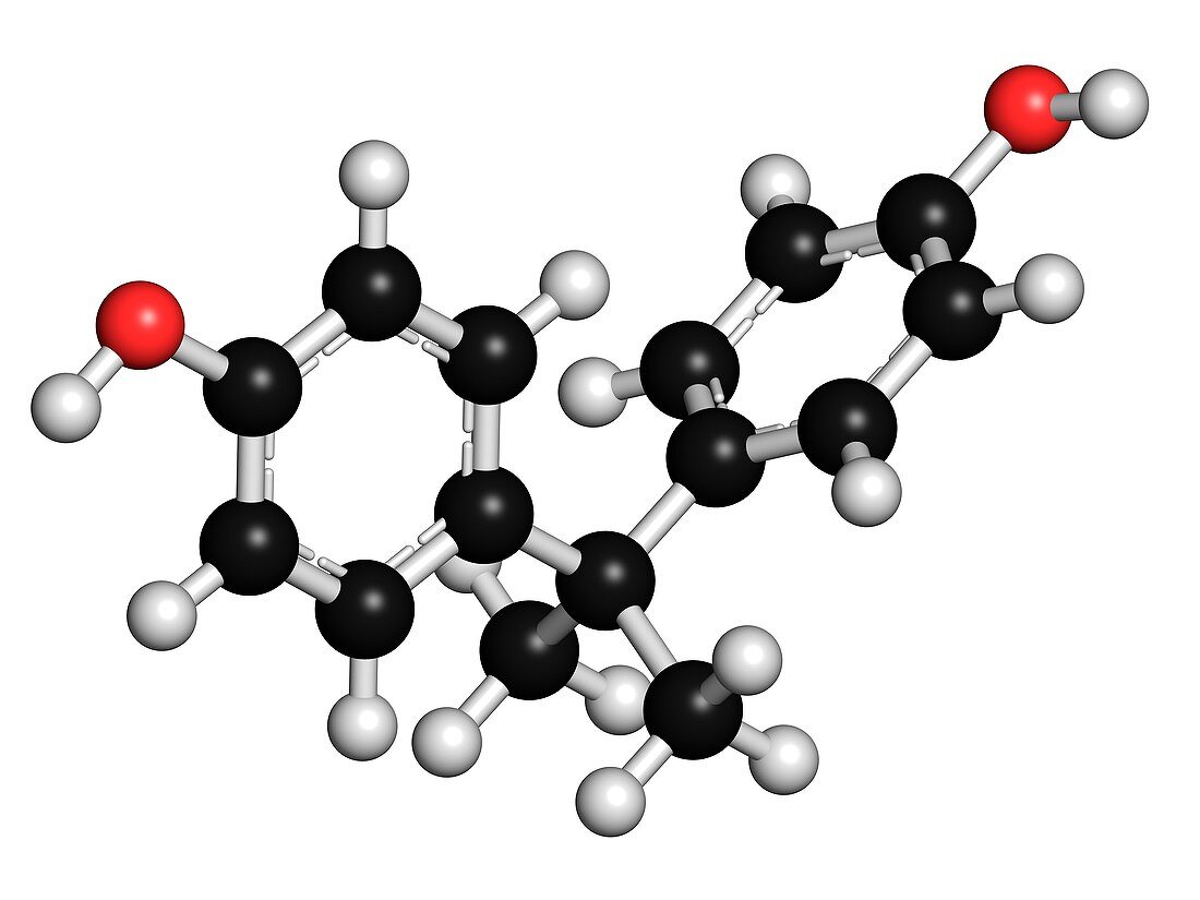 Bisphenol A plastic pollutant molecule