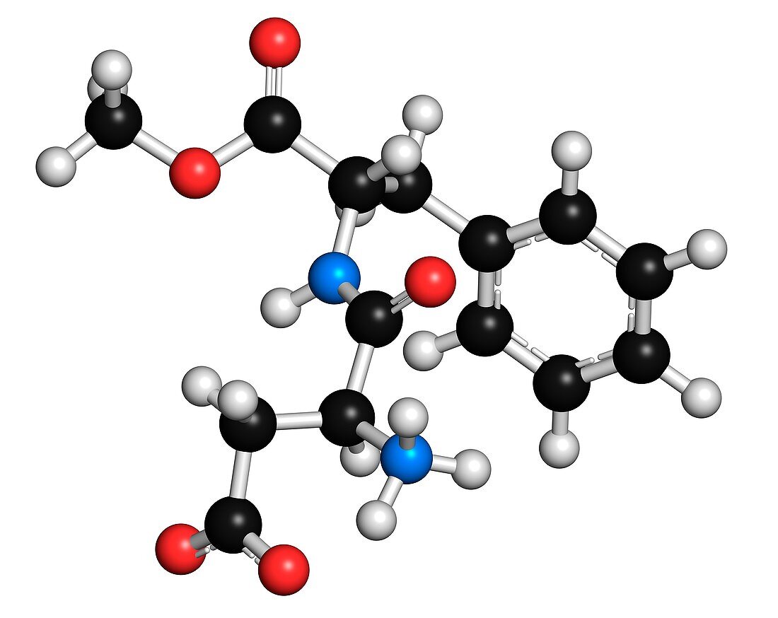 Aspartame artificial sweetener molecule