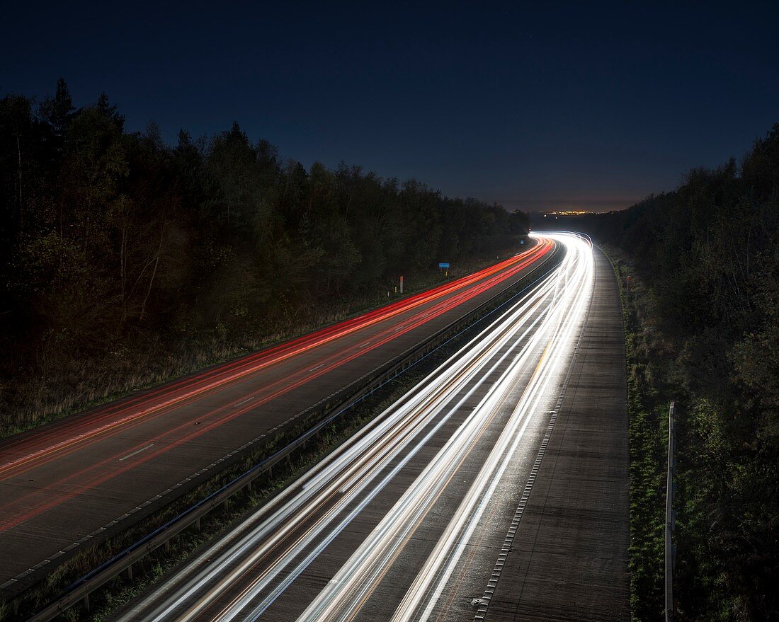 Evening rush hour on motorway