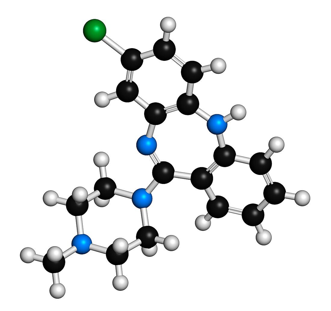 Clozapine antipsychotic drug molecule