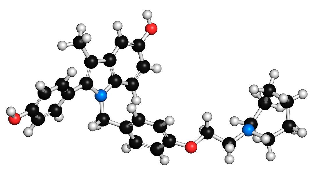 Bazedoxifene osteoporosis drug molecule