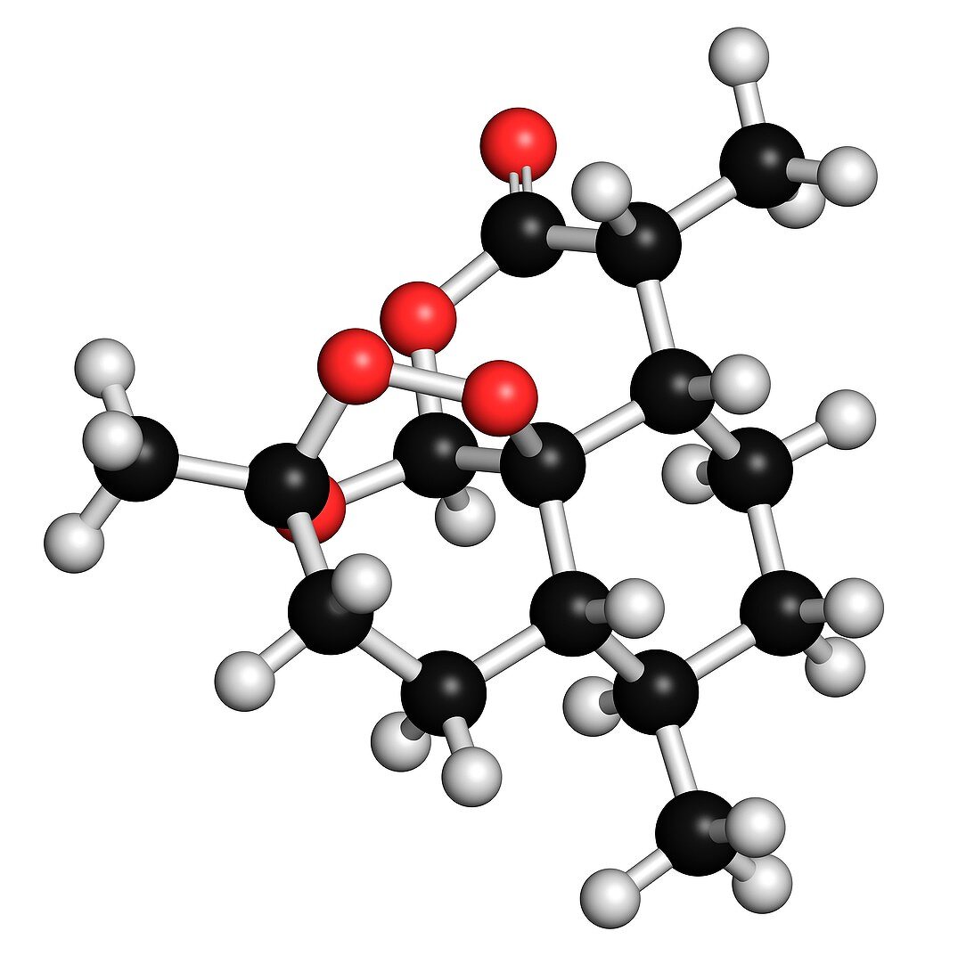 Artemisinin malaria drug molecule