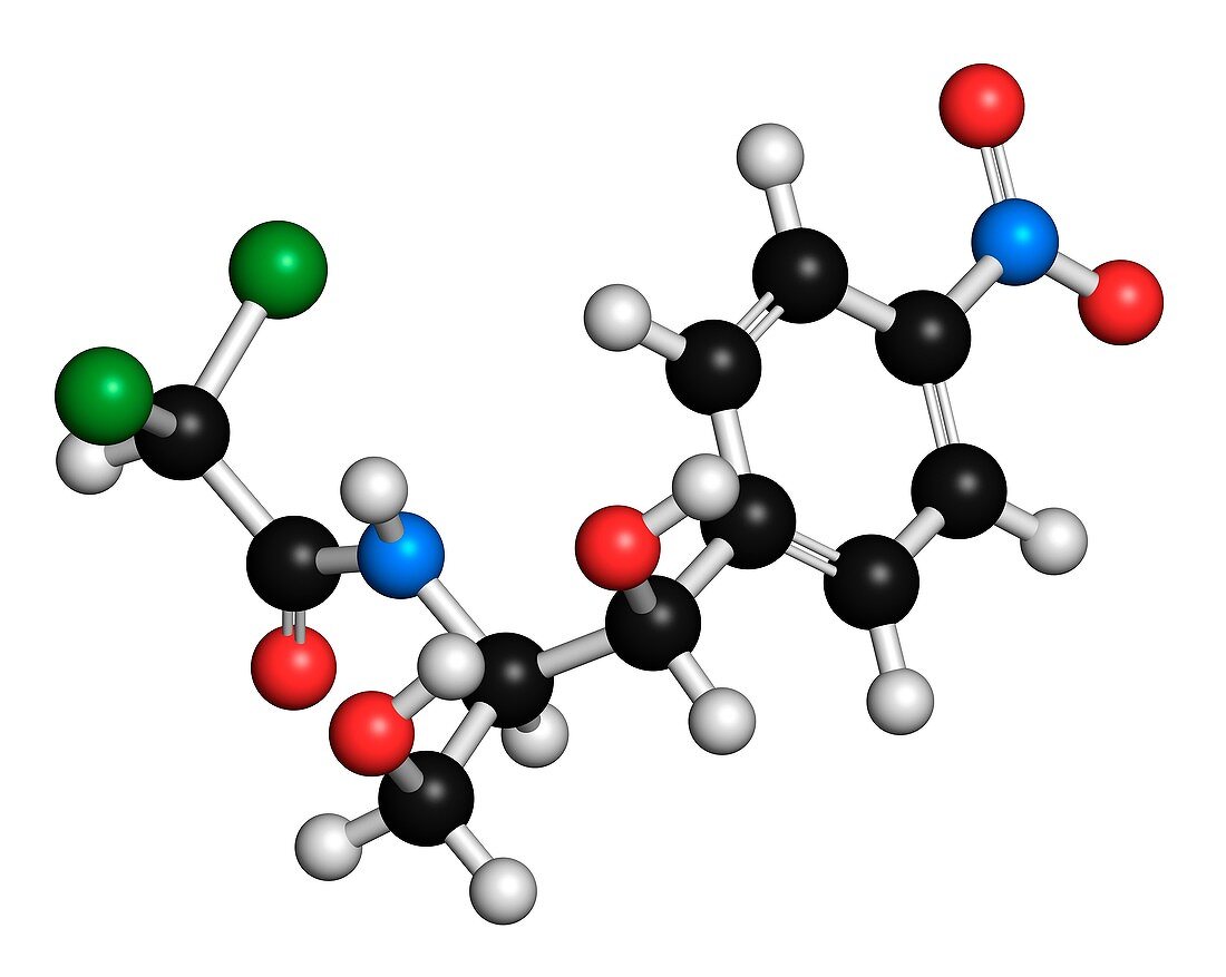 Chloramphenicol antibiotic molecule