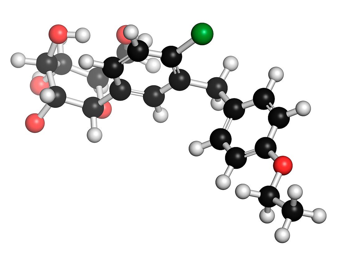 Dapagliflozin diabetes drug molecule