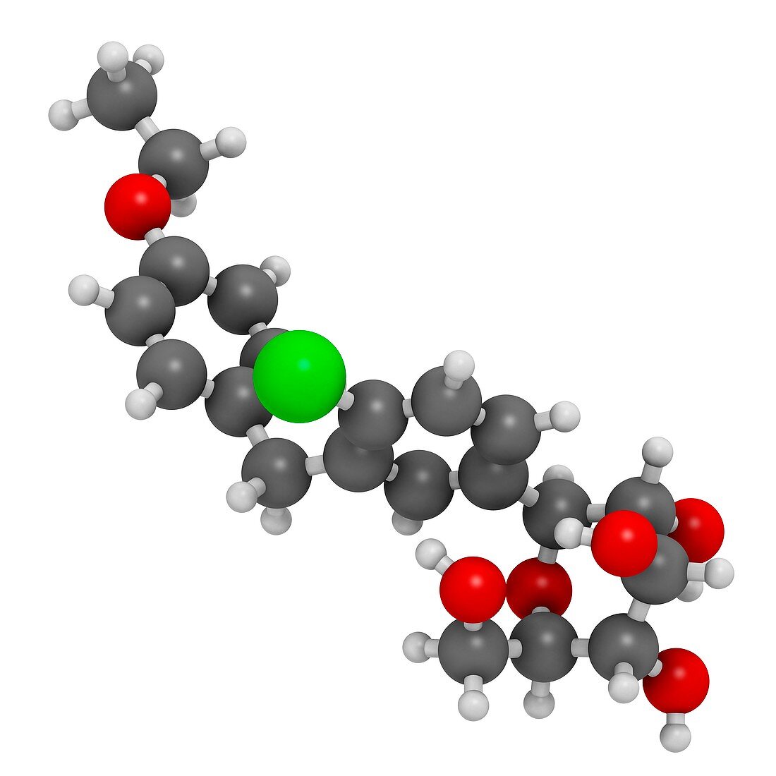 Dapagliflozin diabetes drug molecule