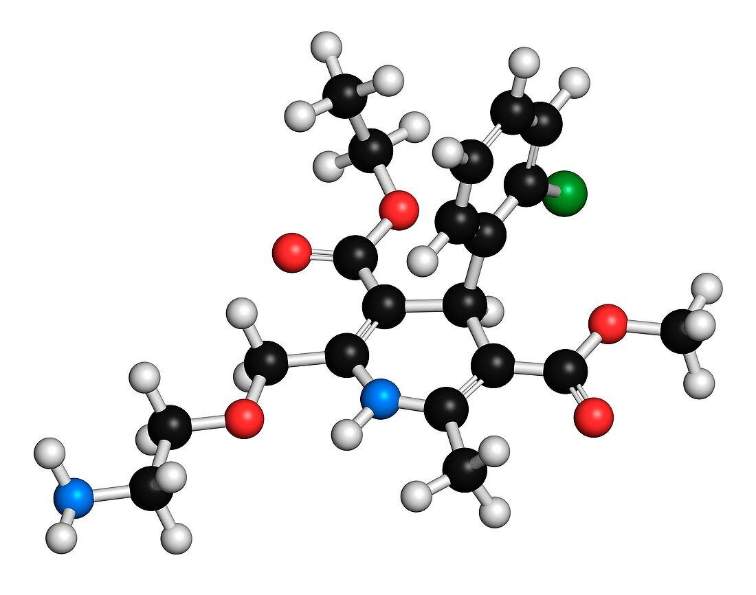 Amlodipine hypertension drug molecule