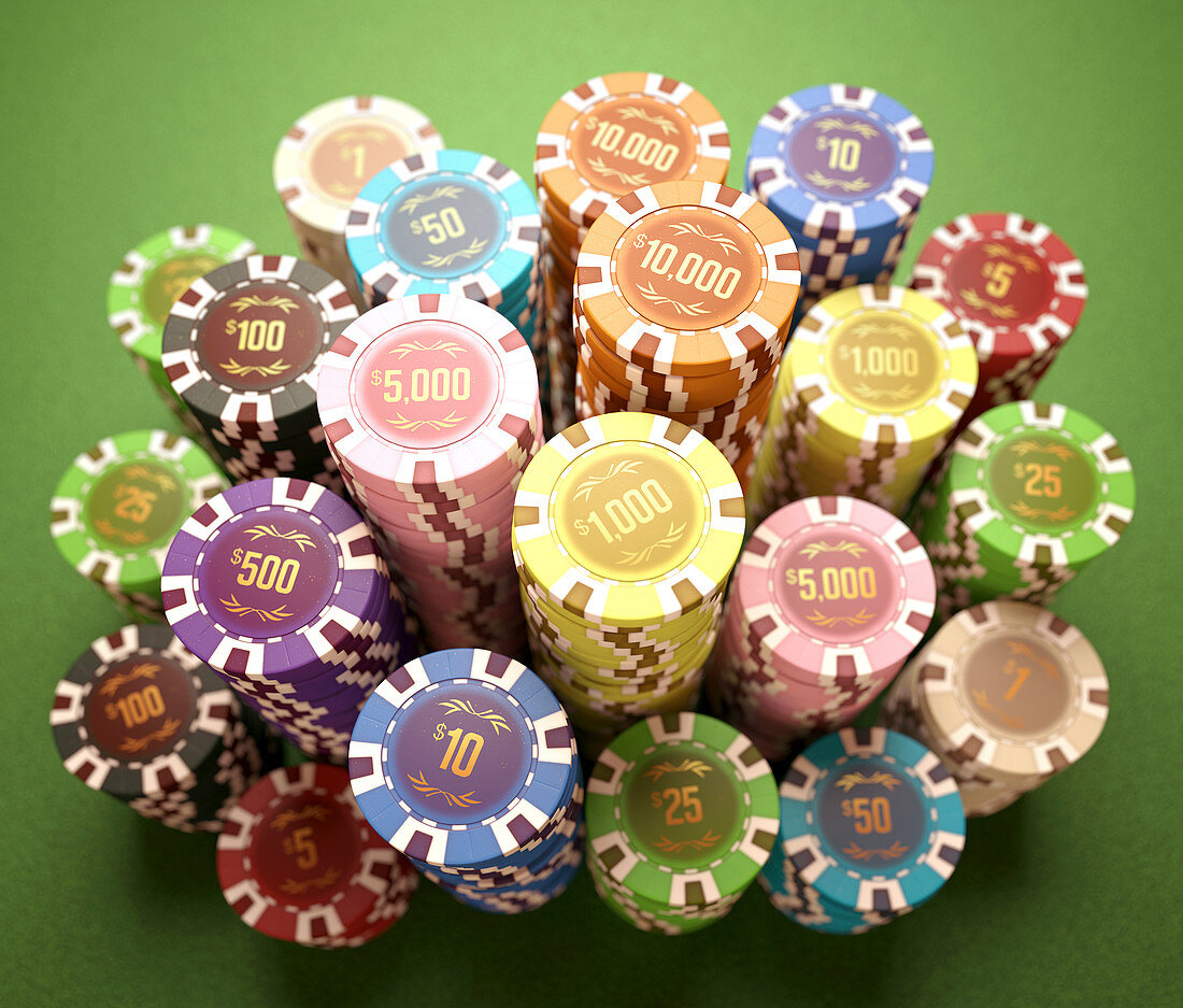 Stacks of gambling chips,illustration