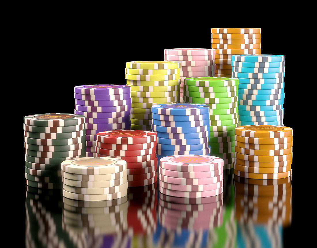 Stacks of gambling chips,illustration