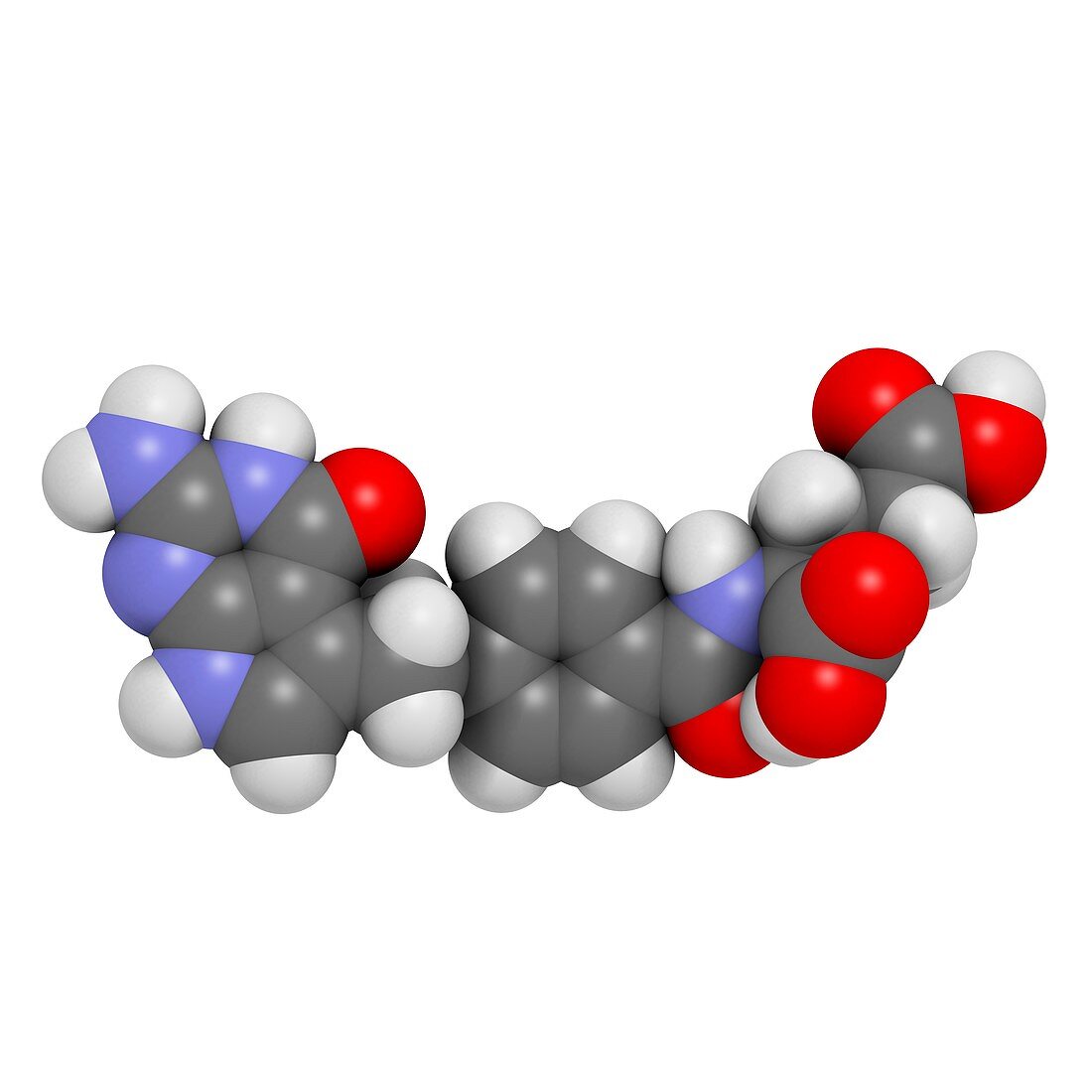 Pemetrexed lung cancer drug molecule