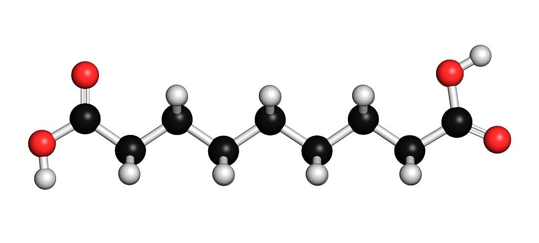 Azelaic acid nonanedioic acid molecule
