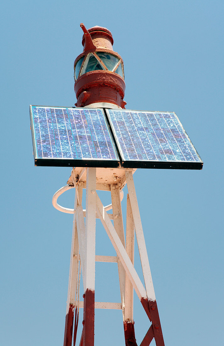 Solar powered harbour light
