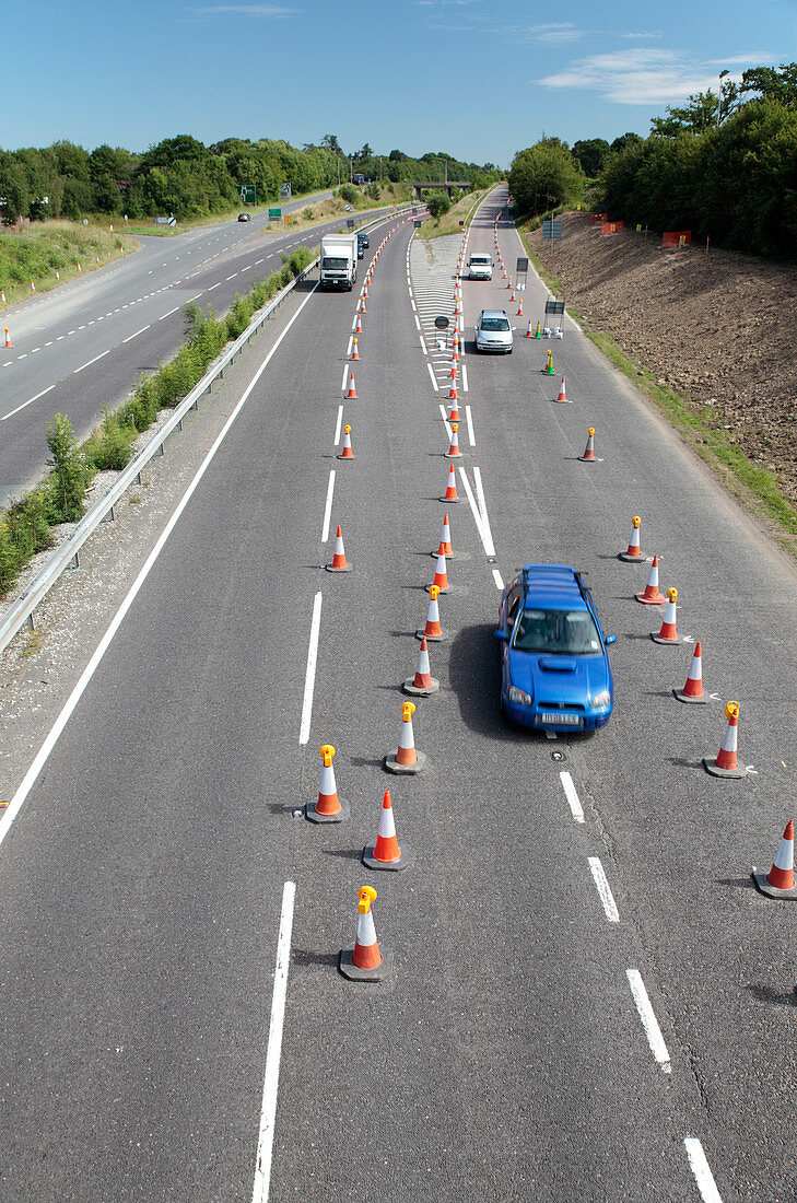 Roadworks on road