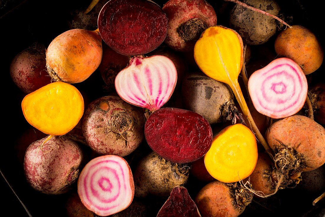 Fresh beetroot and red onions