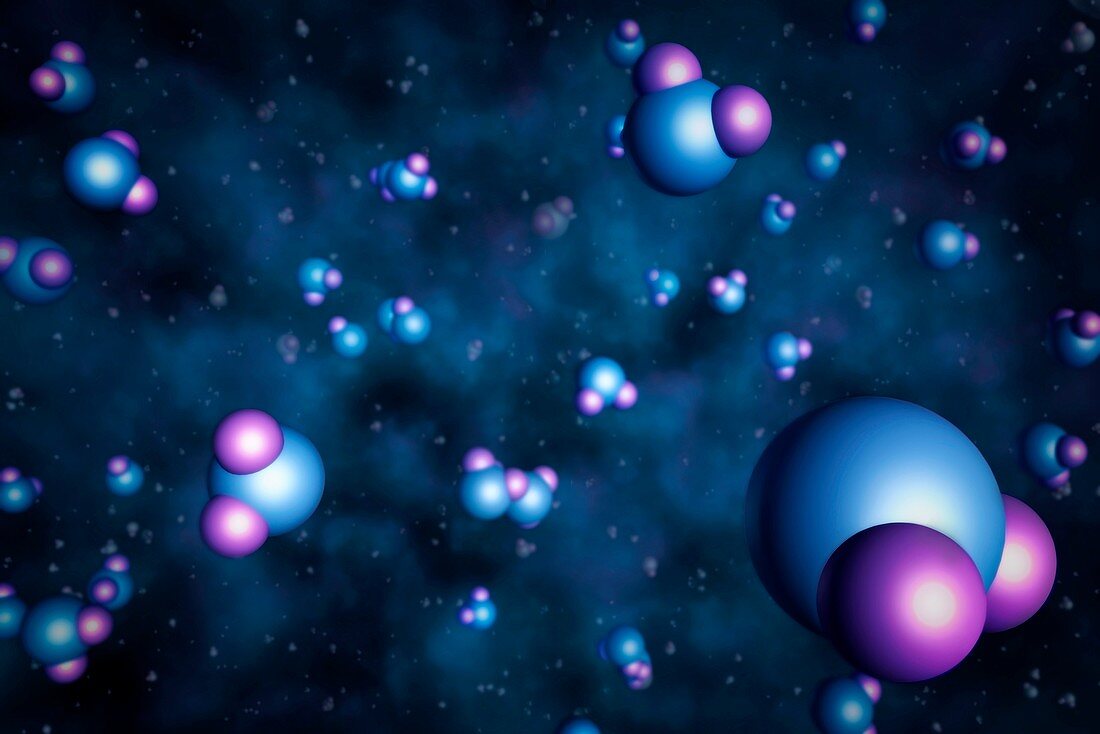 Artwork of water molecules