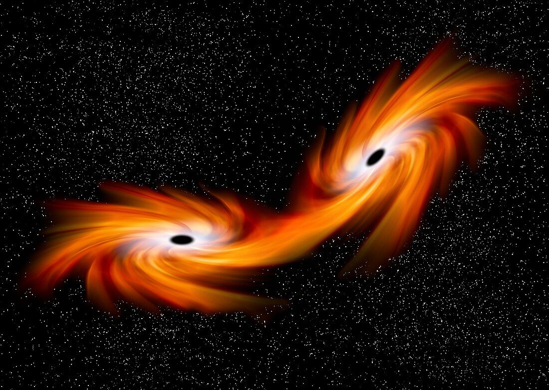Black holes merging in space