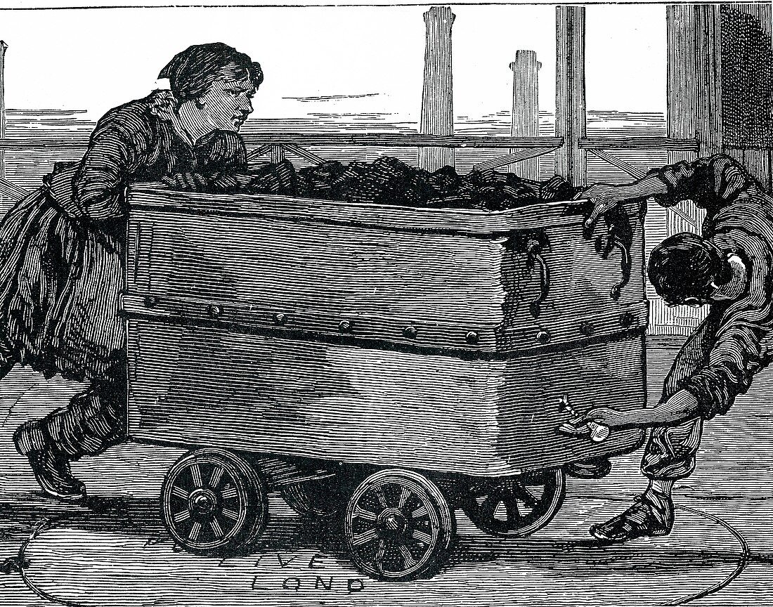 Coal workers,illustration