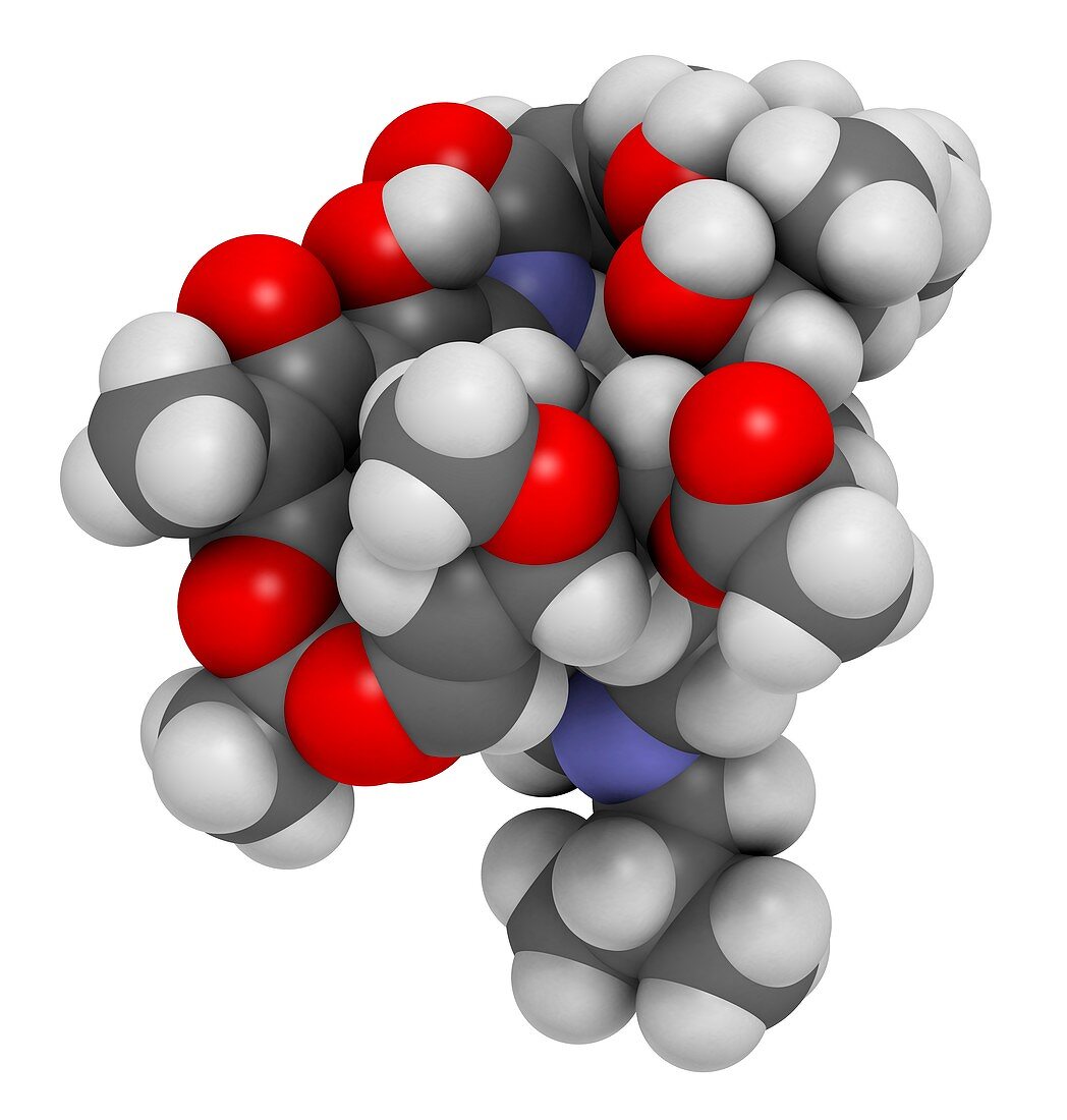 Rifabutin tuberculosis drug molecule