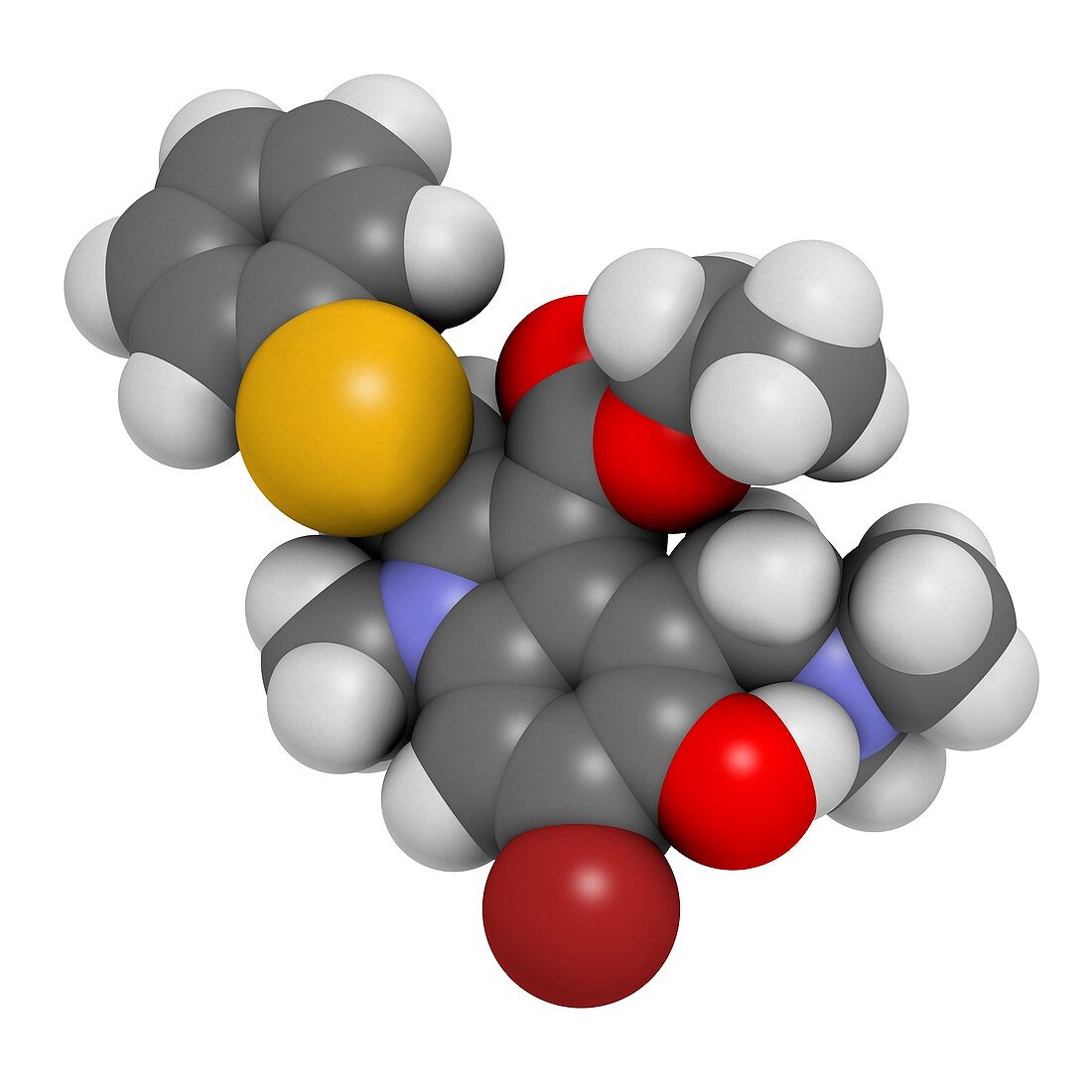 Arbidol influenza drug molecule
