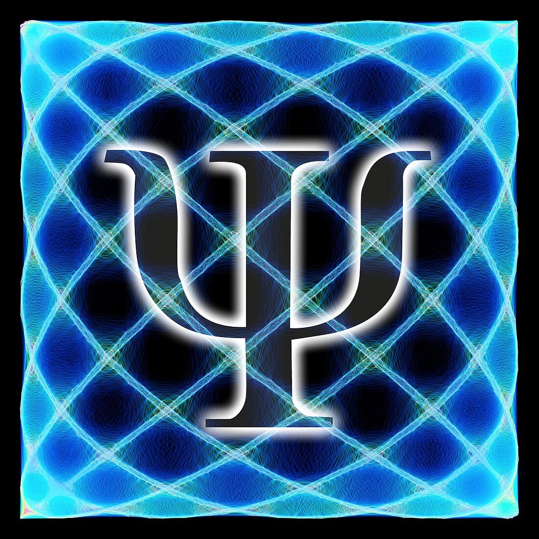 Psi symbol and artwork of a wavefunction