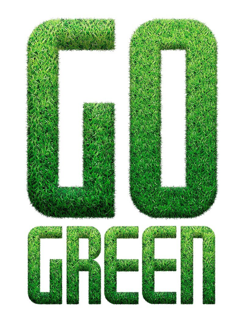 Go green made from grass,illustration