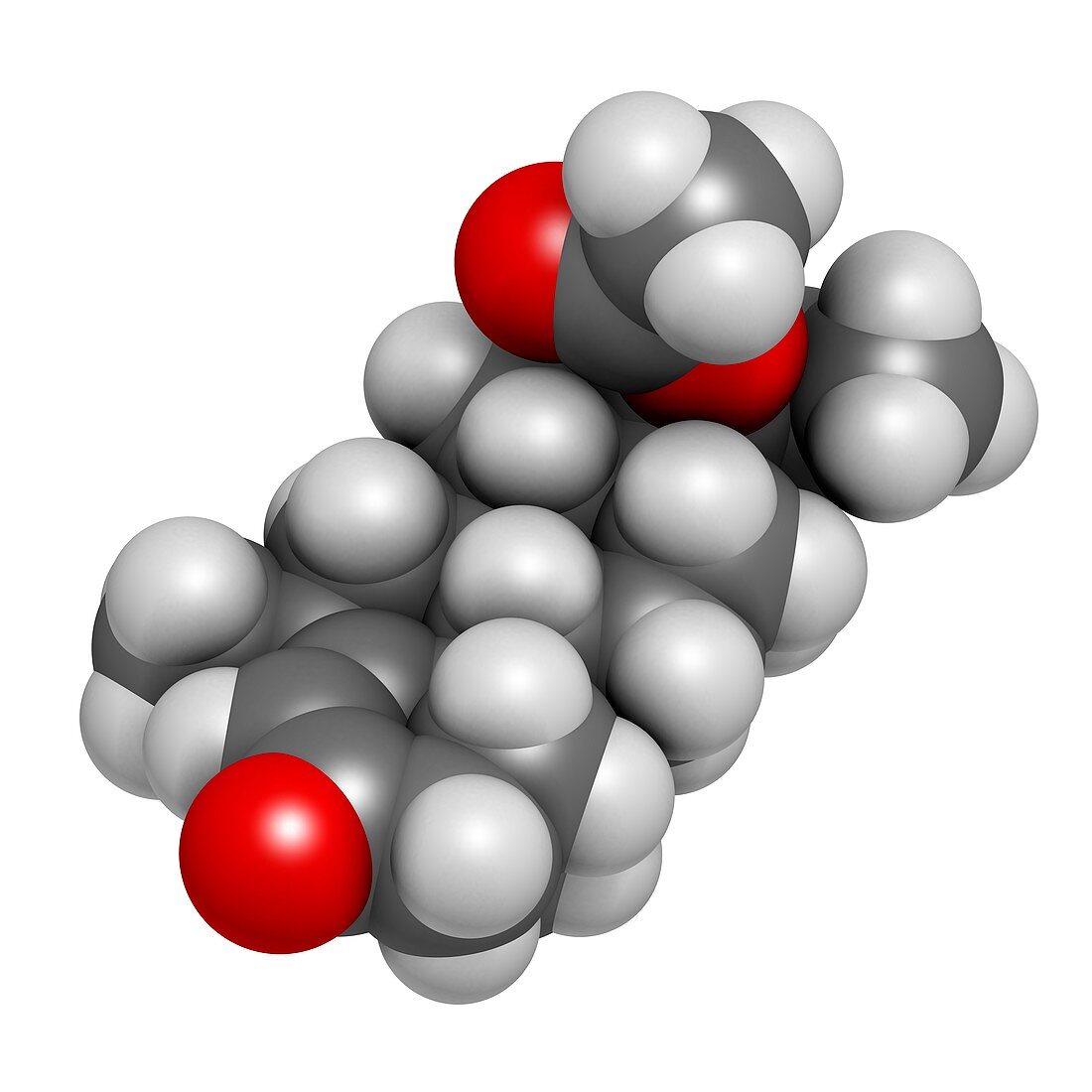 Medroxyprogesterone acetate drug molecule