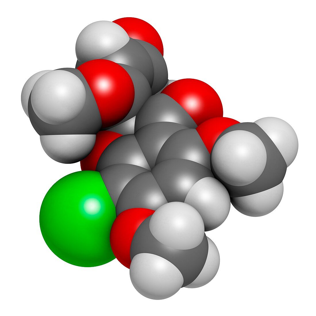 Griseofulvin antimycotic drug molecule