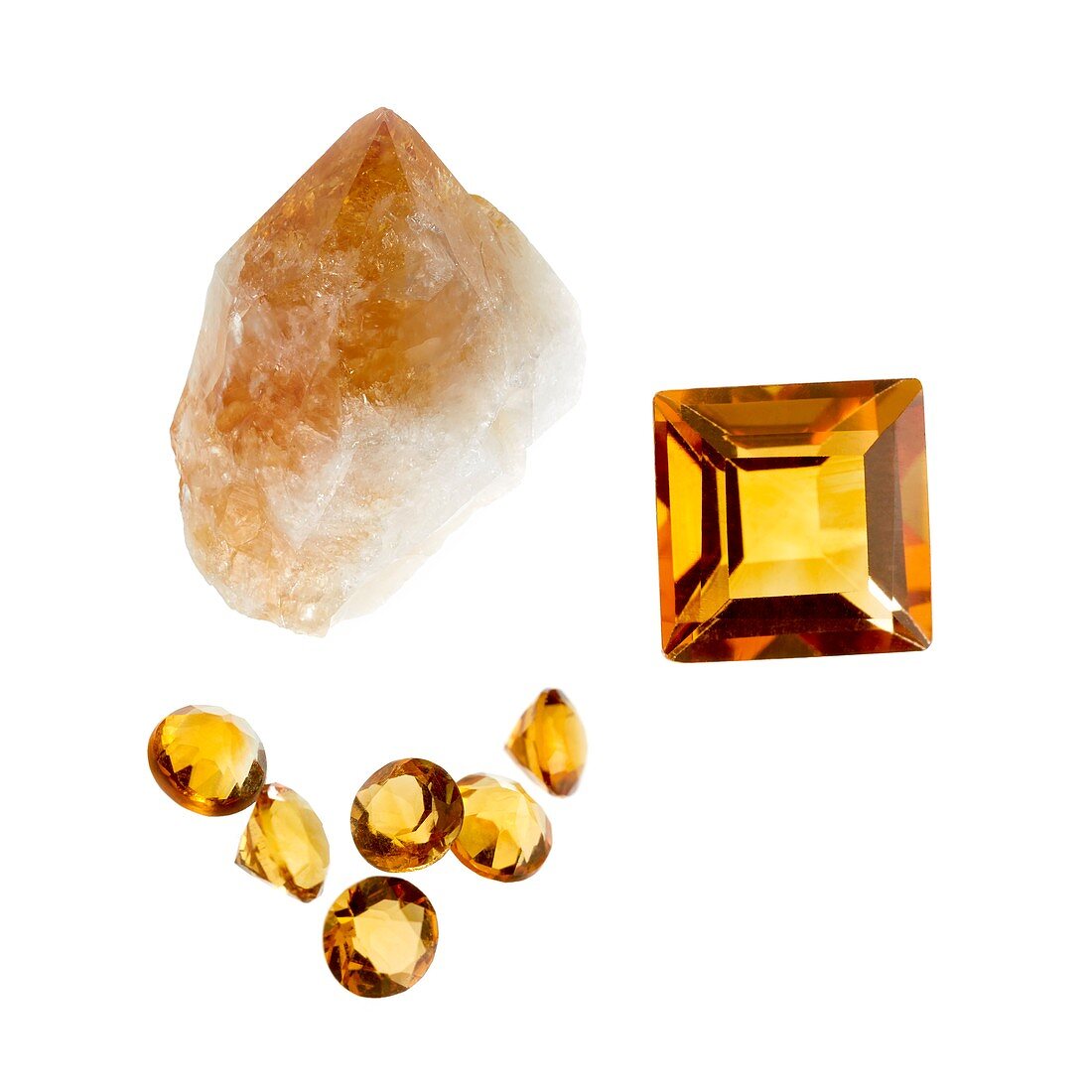 Citrine gemstones and crystal