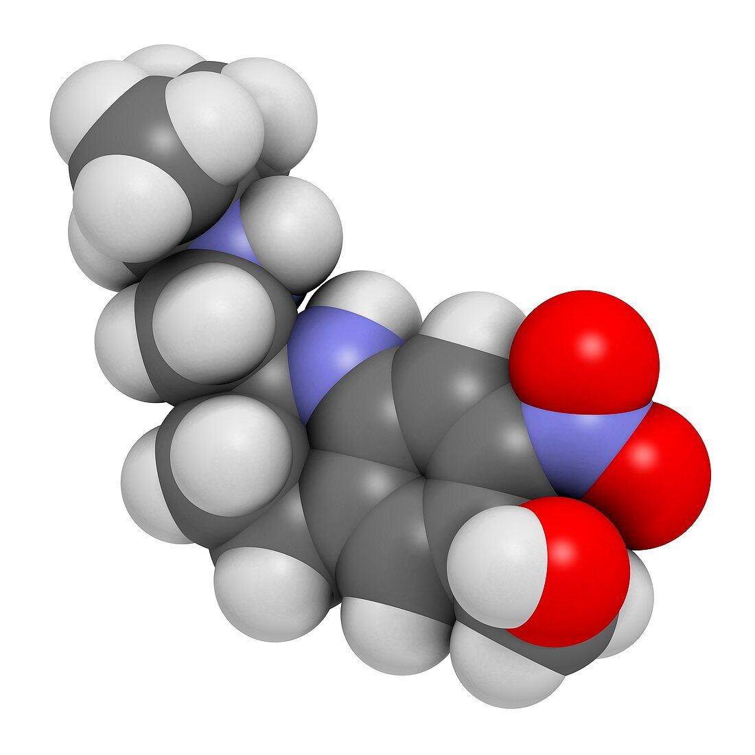 Oxamniquine anthelmintic drug molecule