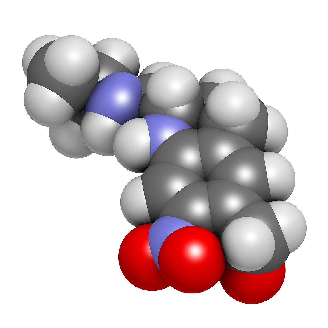 Oxamniquine anthelmintic drug molecule