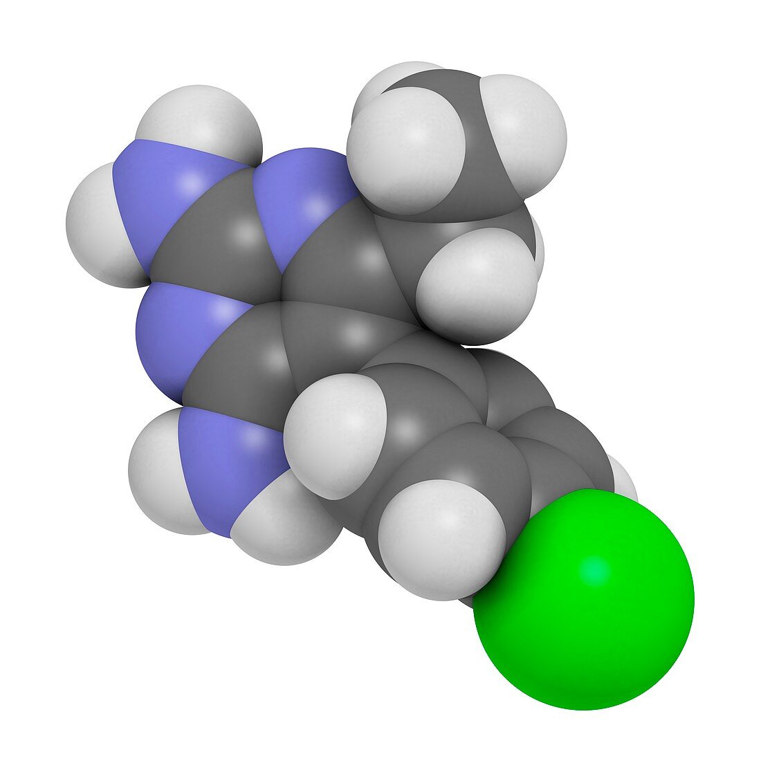 Pyrimethamine malaria drug molecule