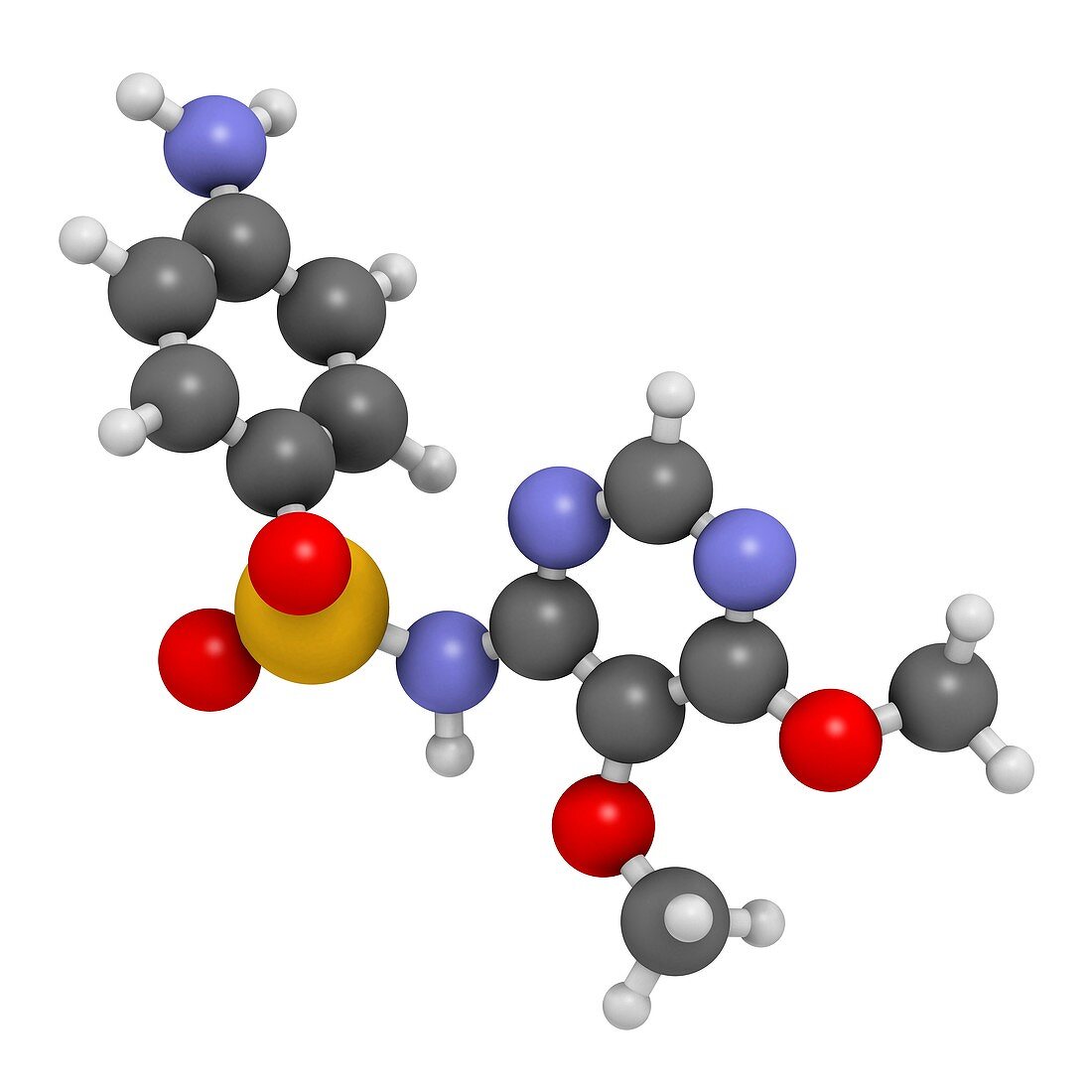 Sulfadoxine malaria drug molecule