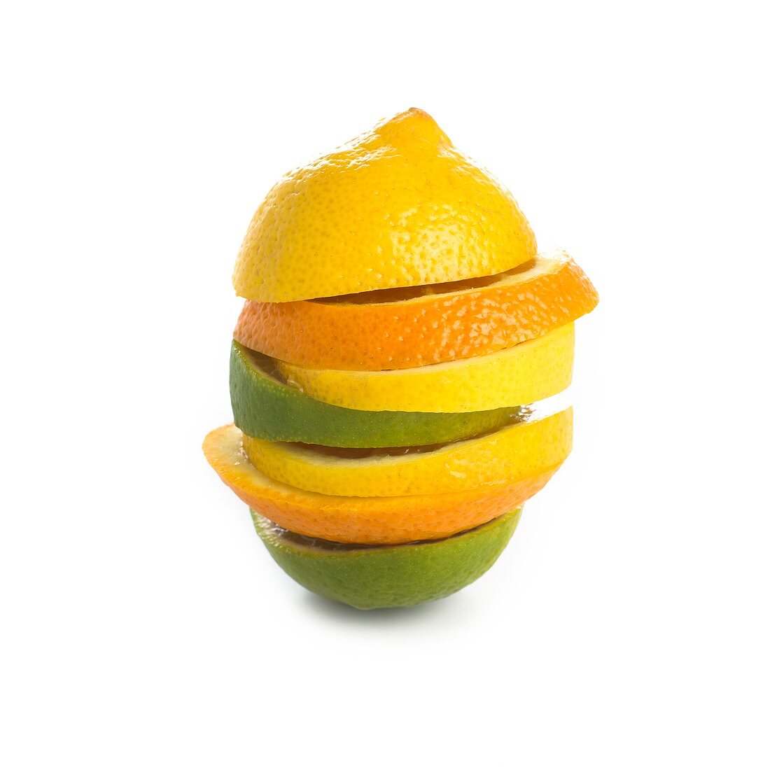Citrus fruit slices in a stack