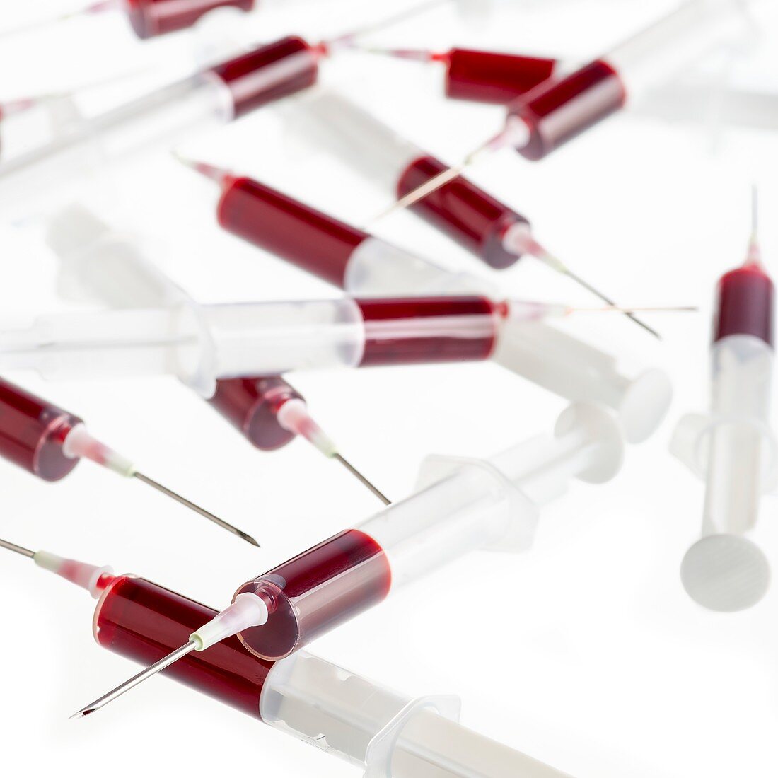 Blood samples in syringes