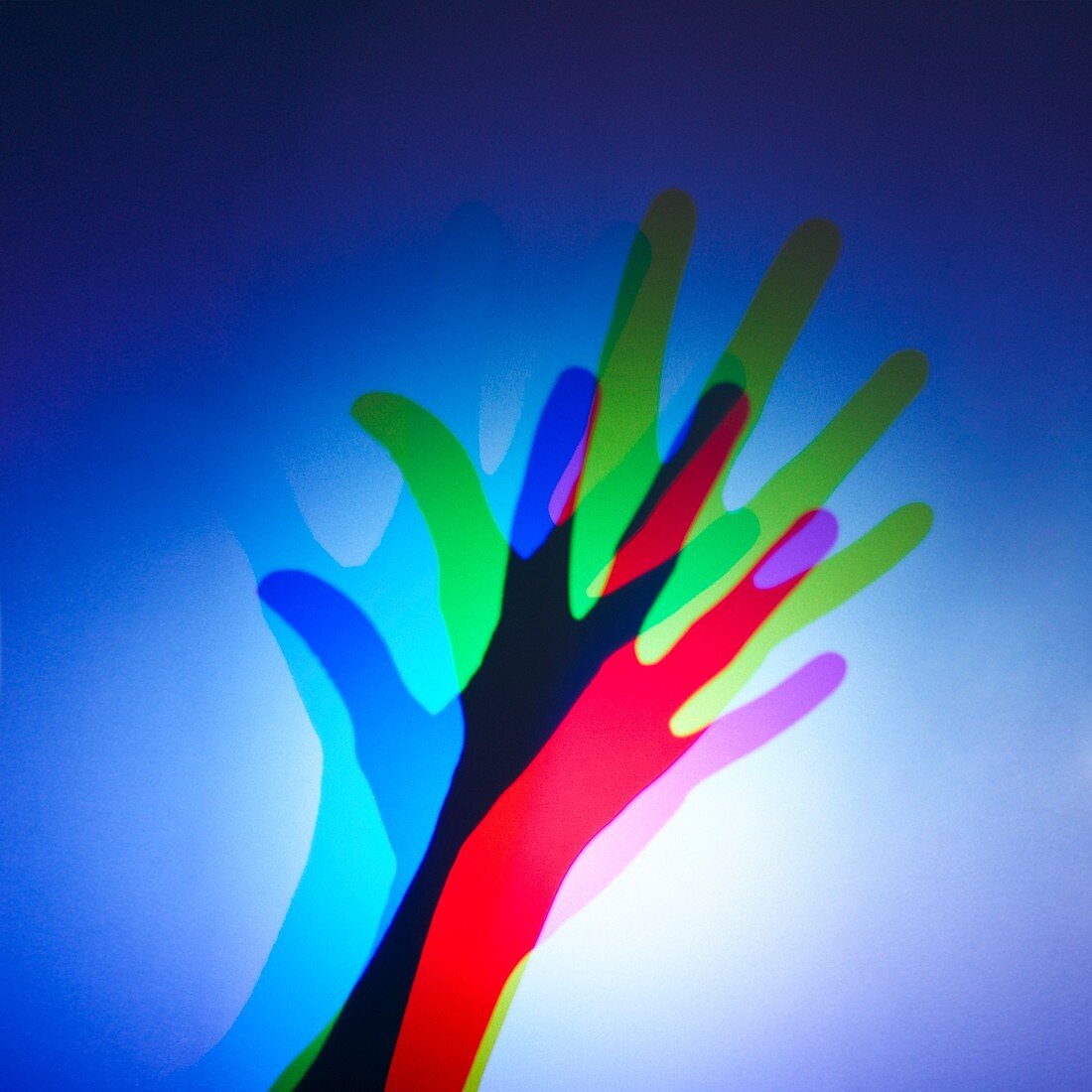 Hand with colour mixing