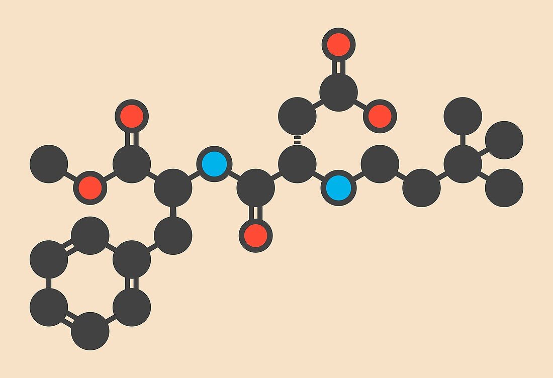 Neotame sugar substitute molecule