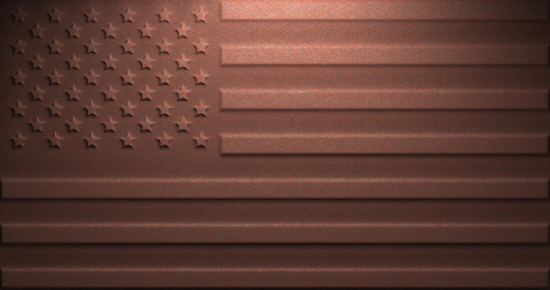 US flag on rusty metal,illustration